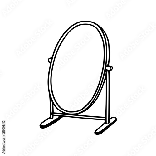 a line drawing of a mirror