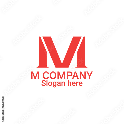 Free Download initial M logo design. letter M in red. isolated on white background - GFXLoad