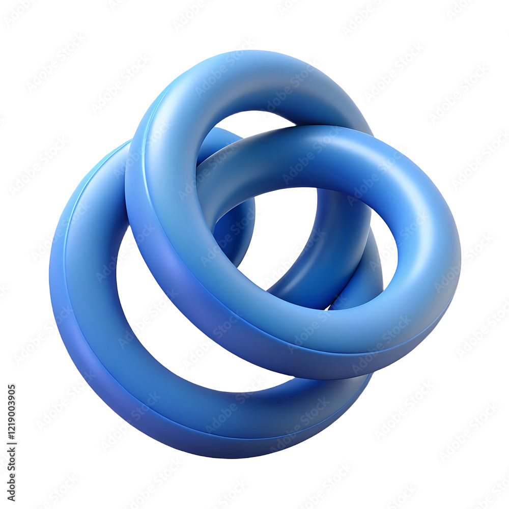 Abstract 3D Render of Interlocking Blue Rings Modern Geometric Design Abstract 3D Render of Interlocking Blue Rings Modern Geometric Design