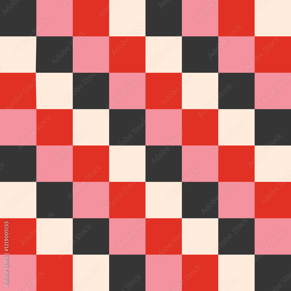 Retro geometrical checkered seamless pattern with colorful squares. Love Valentine's Day romantic background Retro geometrical checkered seamless pattern with colorful squares. Love Valentine's Day romantic background