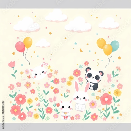 Wallpaper Mural illustration of a birthday card Torontodigital.ca