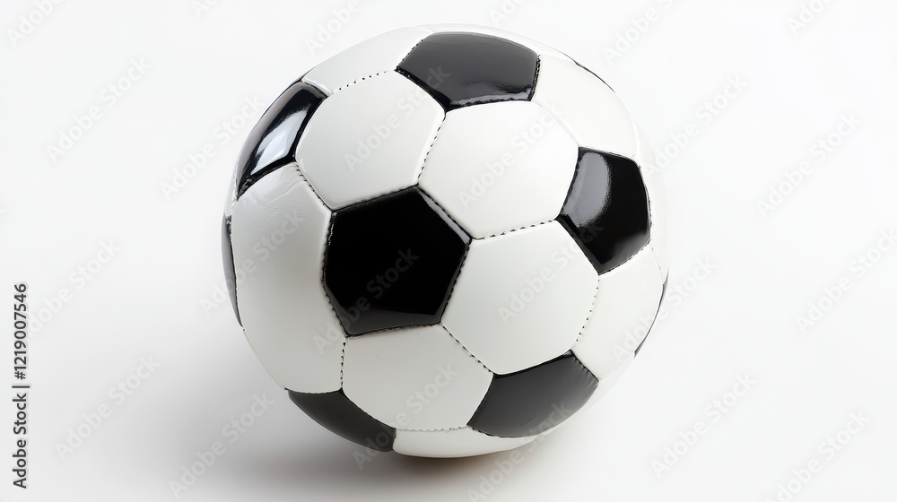 Fototapeta premium A close-up of a soccer ball and referee whistle on a white isolated background