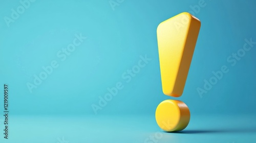 Wallpaper Mural Yellow exclamation mark, 3D render, blue background, alert concept, website design Torontodigital.ca