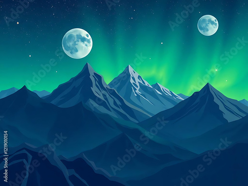 landscape with moon