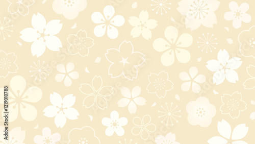 華やかな和風の花柄背景