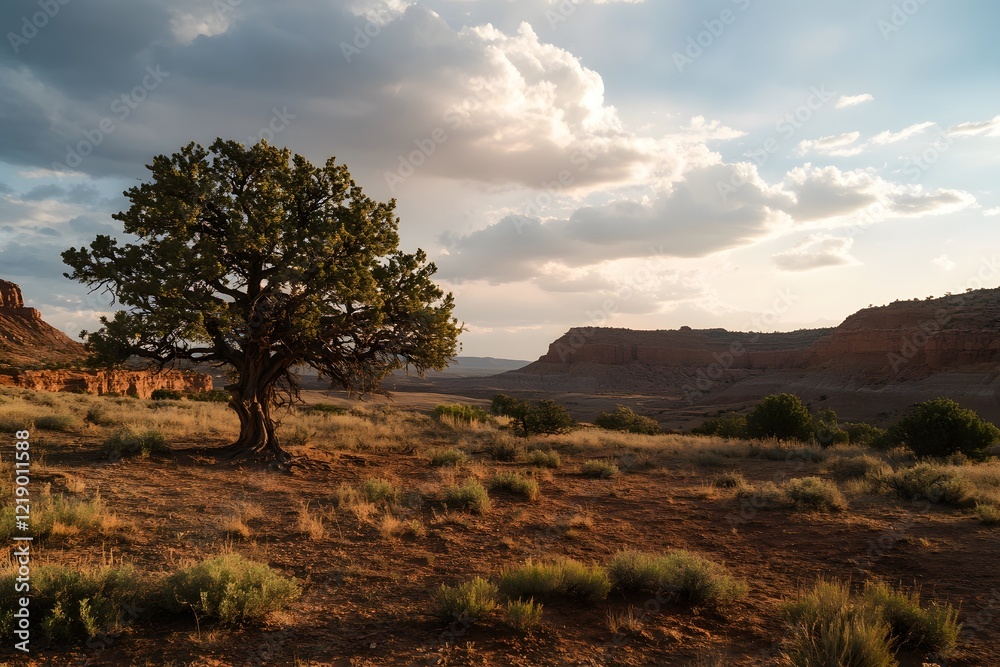 Fototapeta premium tree in the field, Generative AI