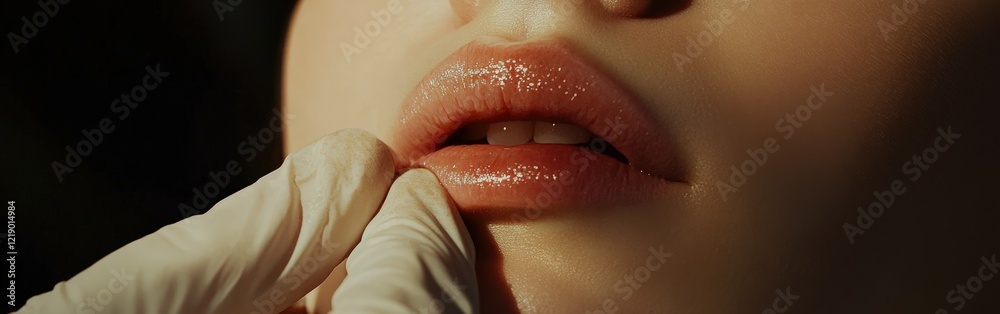 Obraz premium Enhancing beauty through subtle cosmetic lip procedures