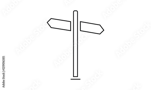 Signpost outline icon isolated on transparent background flat vector illustration. EPS 10