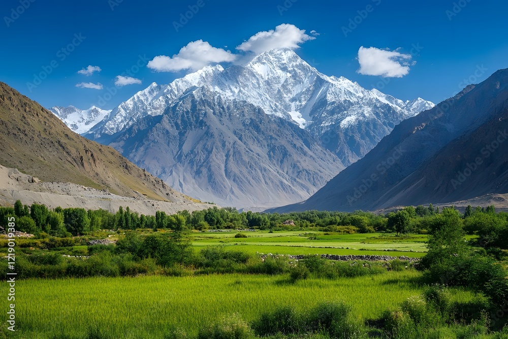 Fototapeta premium A mysterious and wonderful mountain scenery, Generative AI 