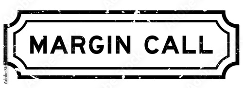 Grunge black margin call word rubber seal stamp on white background
