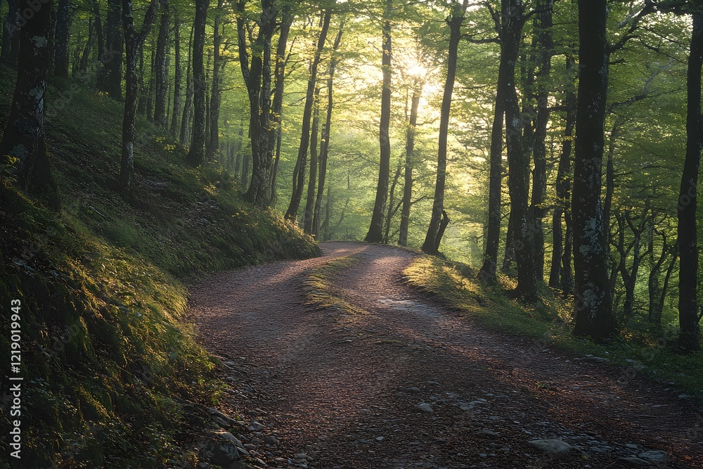 Obraz premium road in the forest, Generative AI 