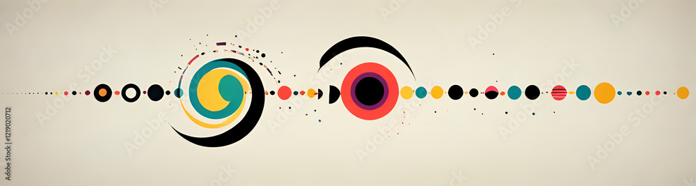 Fototapeta premium illustrazione sfondo con elementi astratti e motivi geometrici a tema surreale