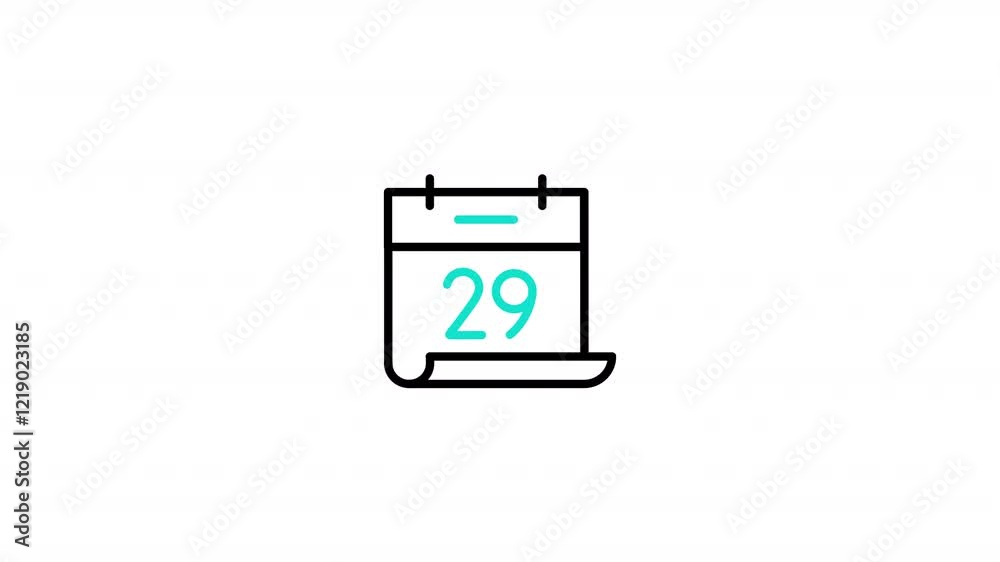 29 Calendar Animated Icon With Alpha 29 Calendar Animated Icon With Alpha