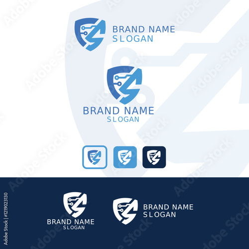 modern vector cyber security cs letter logo