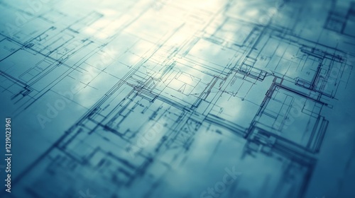 Architectural blueprints, design, building plans, cloudy sky, construction project, real estate