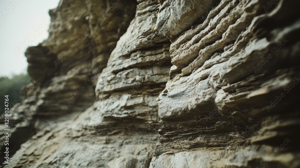 Stunning canyon view of layered sedimentary rocks, fossils, and eroded geological structures Stunning canyon view of layered sedimentary rocks, fossils, and eroded geological structures