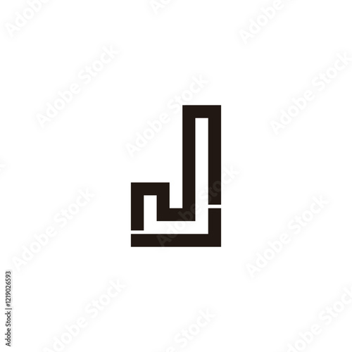 Free Download Letter M, J square outline geometric symbol simple logo vector - GFXLoad