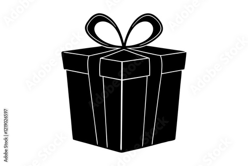 gift box silhouette vector isolated on white background