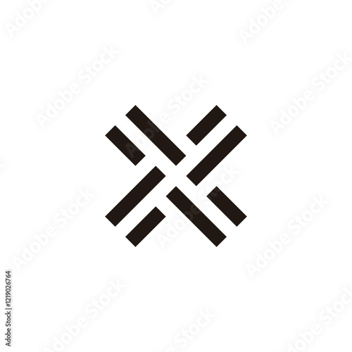 Letter X square, ribbon geometric symbol simple logo vector