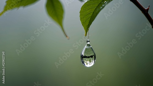 葉先の水滴｜Droplet on the Leaf's Edge