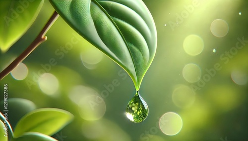 葉先の水滴｜Droplet on the Leaf's Edge