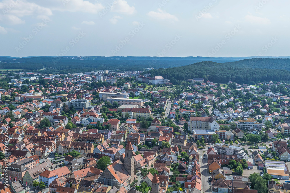 Gunzenhausen im Zentrum des Fränkischen Seenlandes von oben
