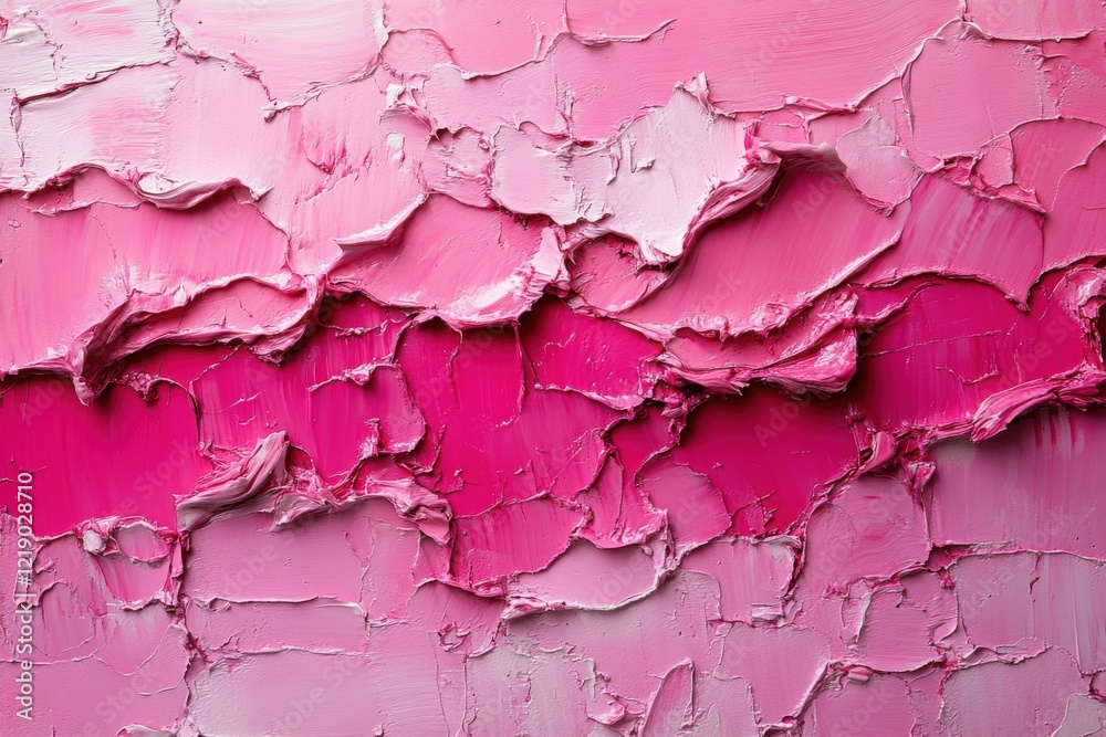 Pink textured paint strokes on canvas with thick layers of oil, Generated AI Pink textured paint strokes on canvas with thick layers of oil, Generated AI