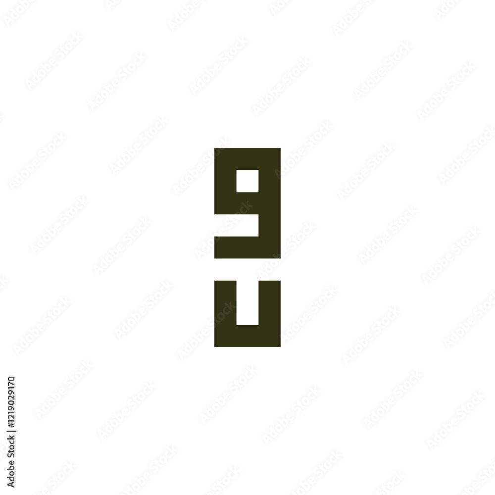 Letter g u square geometric symbol simple logo vector Letter g u square geometric symbol simple logo vector