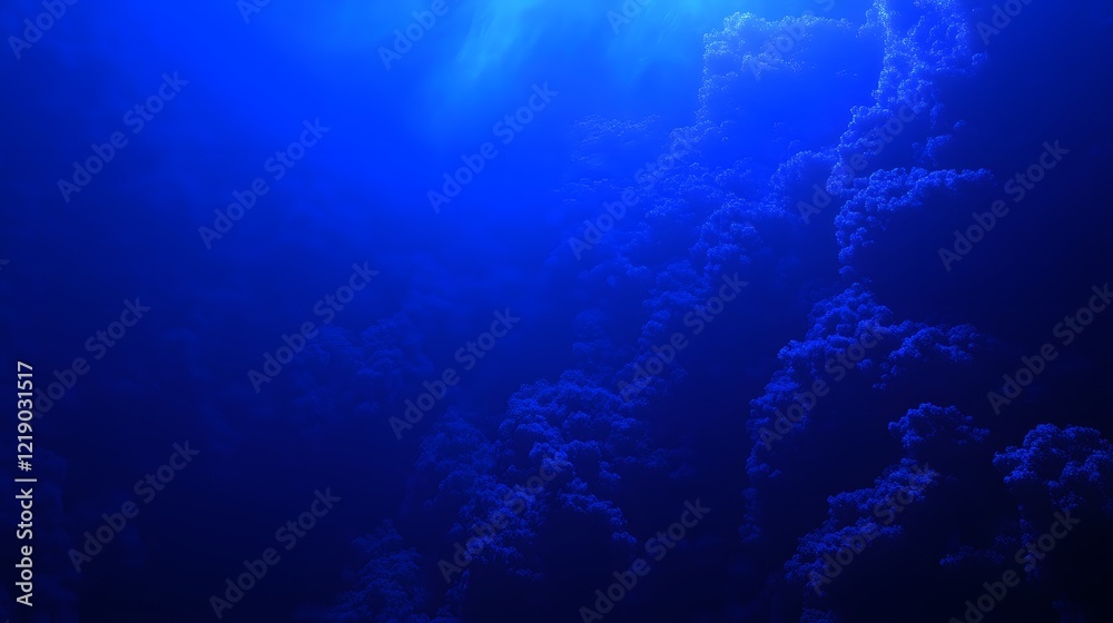custom made wallpaper toronto digitalDeep Ocean Abyss- Dark Blue Underwater Fractal Landscape