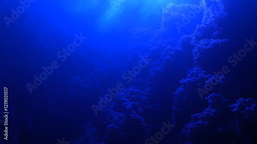 Wallpaper Mural Deep Ocean Abyss- Dark Blue Underwater Fractal Landscape Torontodigital.ca
