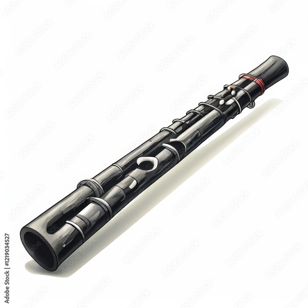 Naklejka premium the AI Image Generator, Clarinet With Elegant Design on Light Background
