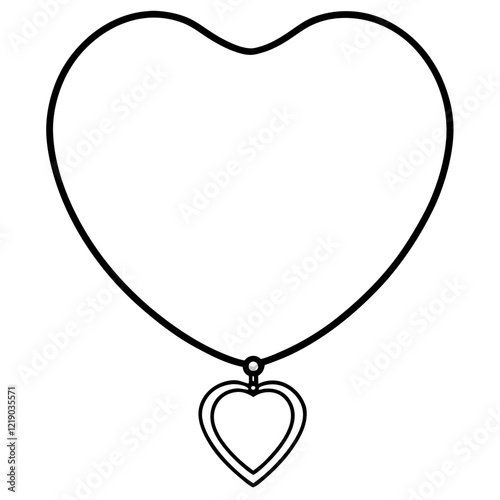 Modern Abstract Heart Pendant Necklace in Line Art