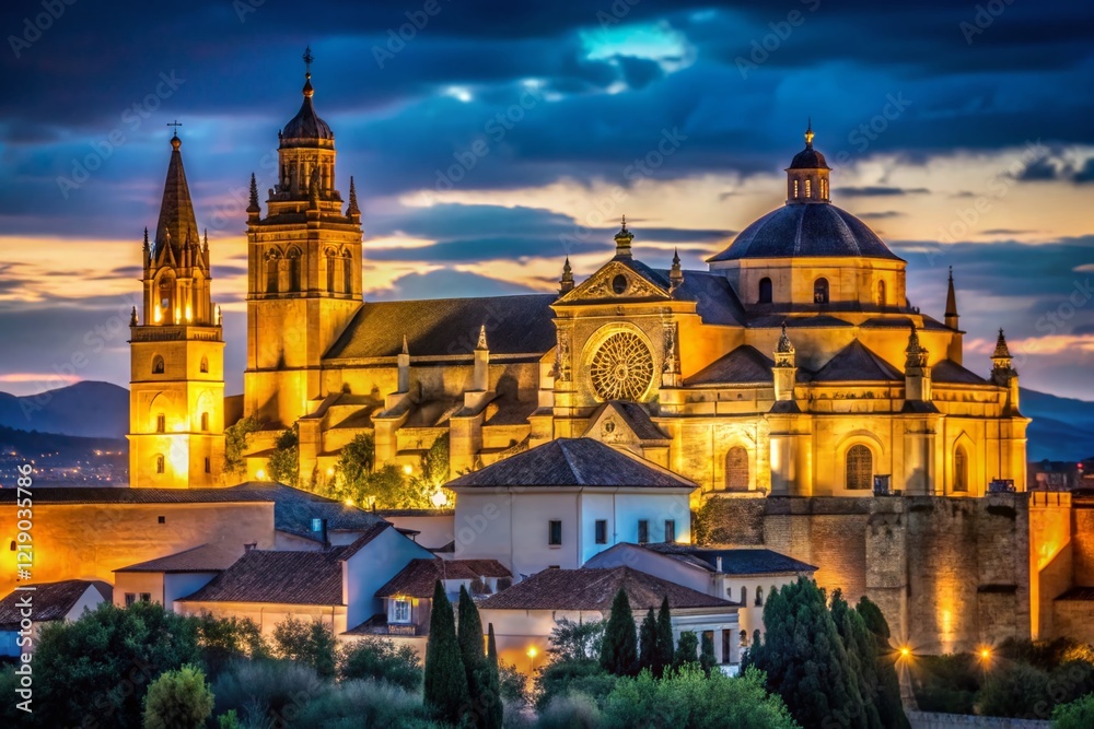 Naklejka premium Mezquita Cordoba Night Photography - Illuminated Mosque Architecture