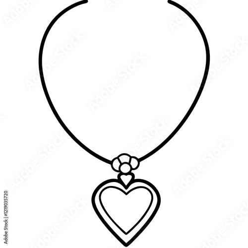 Modern Abstract Heart Pendant Necklace in Line Art