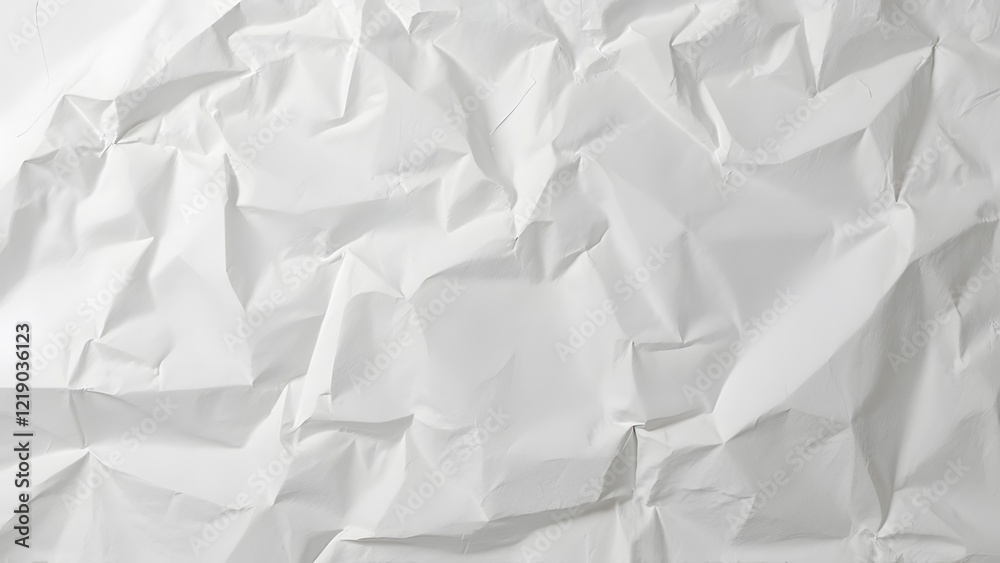 White creased crumpled paper background, 3D rendering illustration. Generated by AI White creased crumpled paper background, 3D rendering illustration. Generated by AI