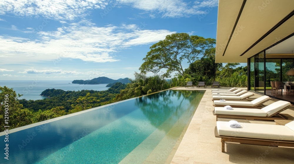 Obraz premium Luxury Villa with Infinity Pool and Ocean View