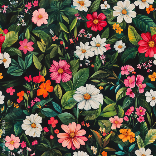 Wallpaper Mural seamless floral pattern Torontodigital.ca