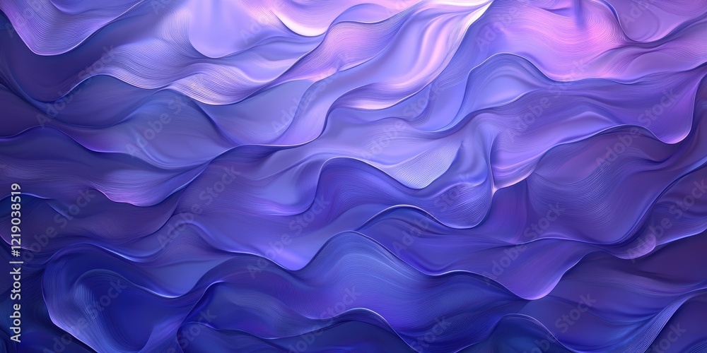 Obraz premium Abstract purple and blue gradient background with wavy lines, glowing effect. 