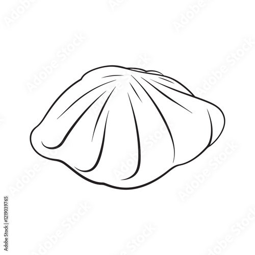 Dumpling silhouette vector illustration icon type design
