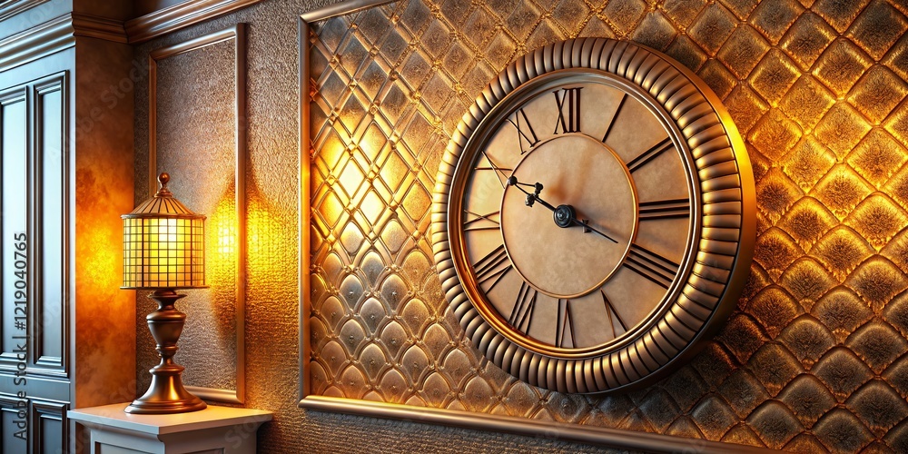 Midnight Hour: Elegant Wall Clock at Twelve O'Clock in Architectural Setting Midnight Hour: Elegant Wall Clock at Twelve O'Clock in Architectural Setting