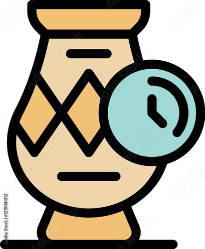 Ancient clay vase representing the passage of time and history in museum exhibits