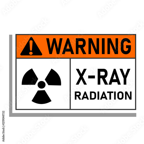 Warning X-Ray Radiation Signage vector illustration