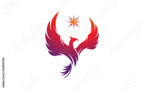 Fantasy Bird Phoenix vector icon illustration design template
