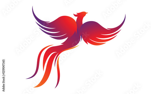 Fantasy Bird Phoenix vector icon illustration design template
