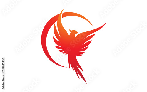 Fantasy Bird Phoenix vector icon illustration design template
