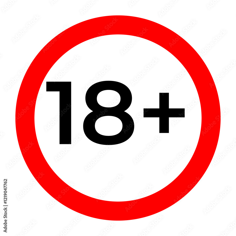 plus oval sign eighteen age restriction symbol vector illustration template plus oval sign eighteen age restriction symbol vector illustration template