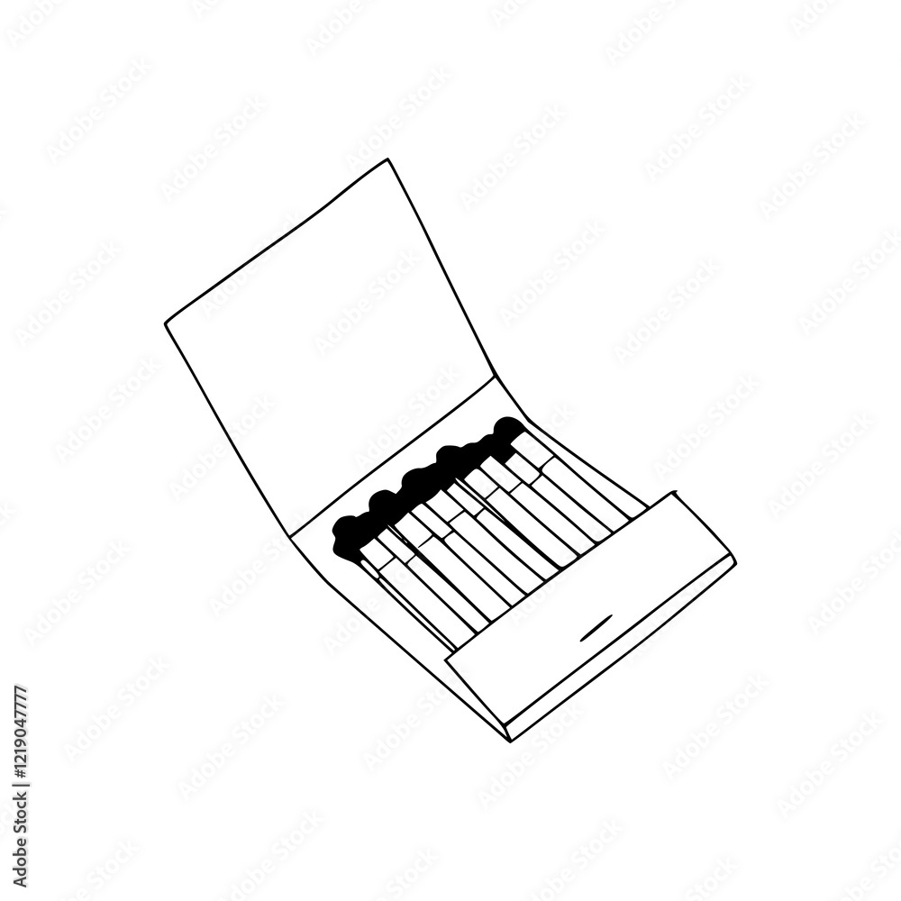 a black and white drawing of a matchbox a black and white drawing of a matchbox