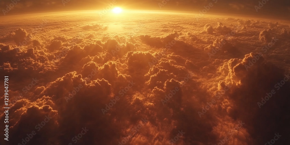 Fototapeta premium Cloudy Sky with Sun Shining Through