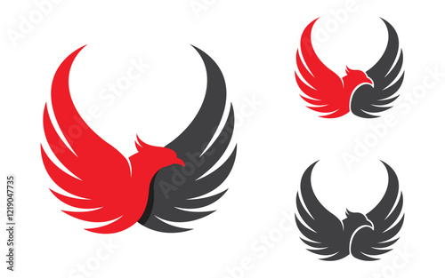 Fantasy Bird Phoenix vector icon illustration design template
