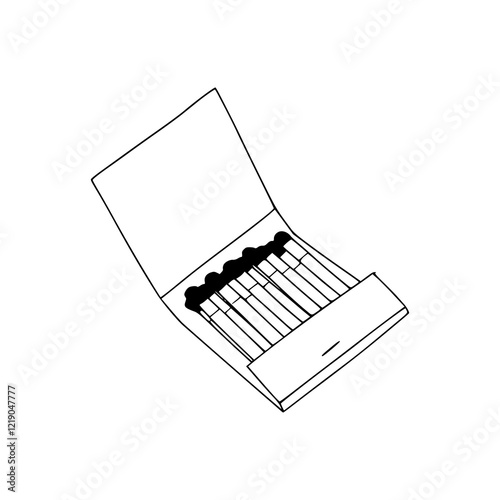 a black and white drawing of a matchbox